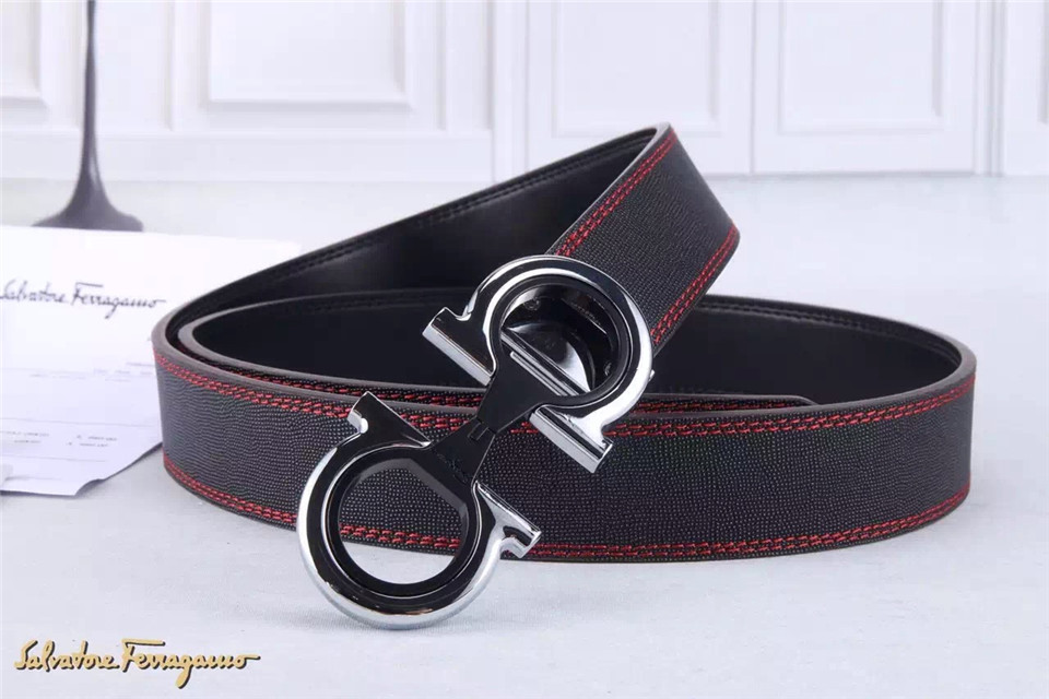 Ferragamo Gentle Monster leather belt with double gancini buckle GM006
